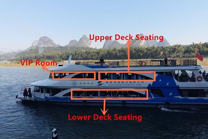 1-Day Relaxing Li River Cruise with the 4 Star Luxury boat Upper Deck Seating - The Scenery and Landmarks