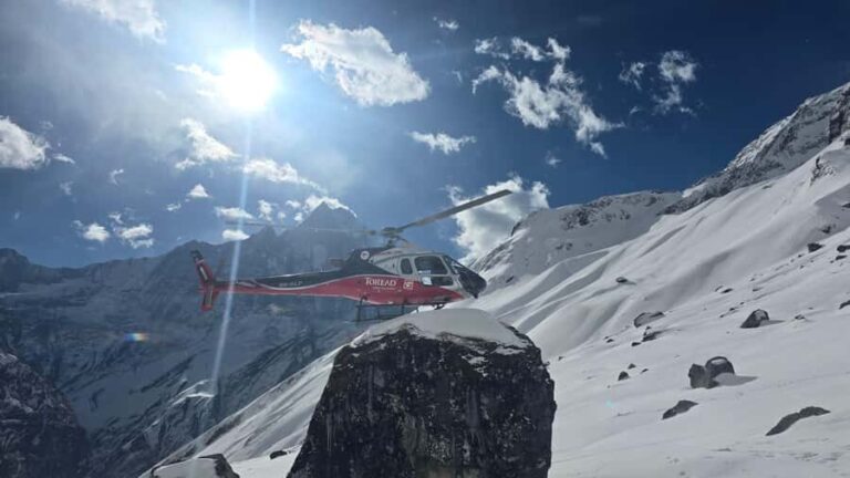 Annapurna Base Camp Helicopter Tour, Pagoda & Boat Ride - Detailed Breakdown of the Itinerary