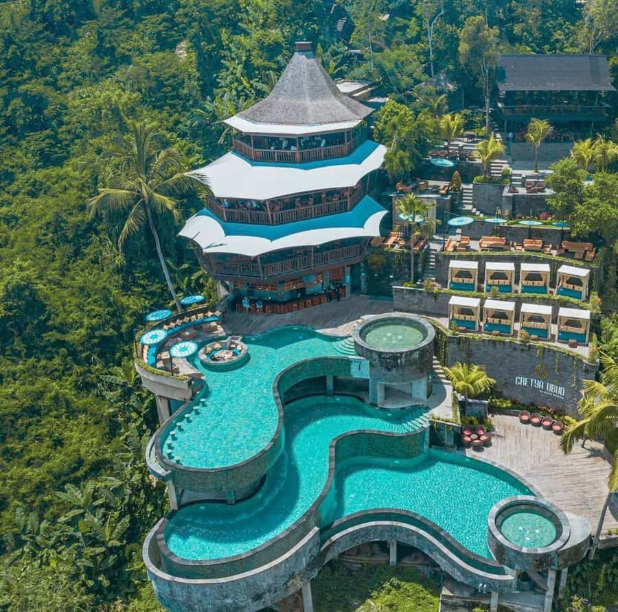 Bali: Kintamani Cafe, Waterfall, Temple and Cretya Ubud Tour