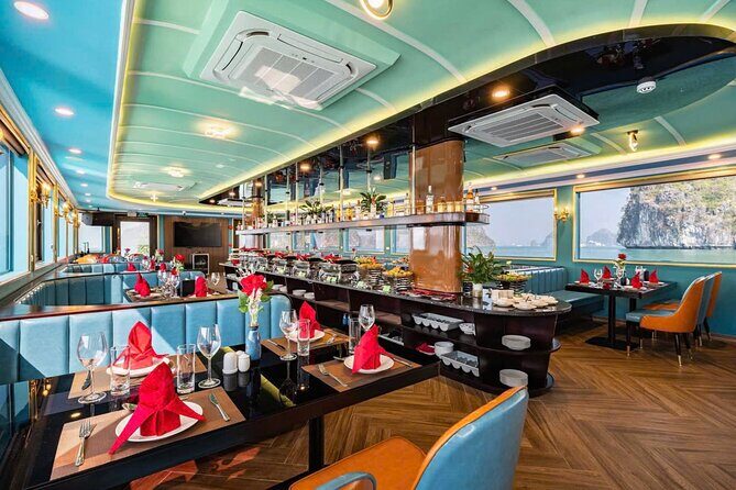 Best deal -Halong Day Cruise - lunch buffet, kayak, sunset party - Extra Luxuries and Comforts