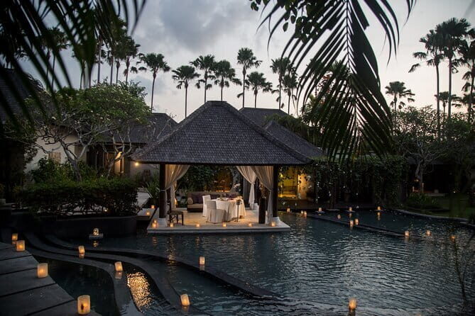 Dining Experience in Seminyak - The Setting: Private Lakeside Pavilion