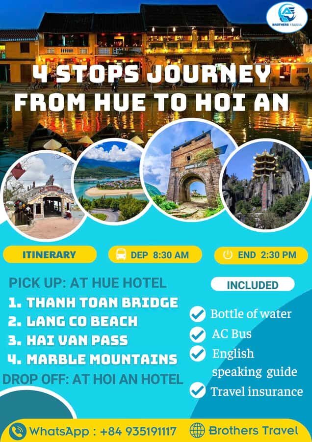 From Hue: Hoi An or Da Nang Day Trip with Stops - Lang Co Beach: Sun, Sand, and Seafood