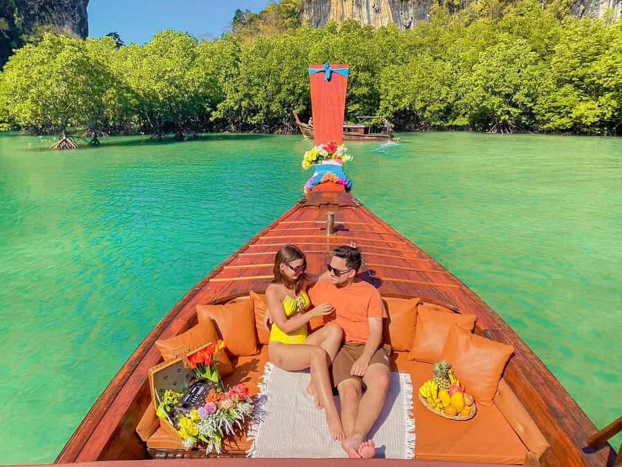 Krabi Hong Island + 4 Island by Luxury Vintage Boat - Setting Out on a Day of Island Hopping in Style