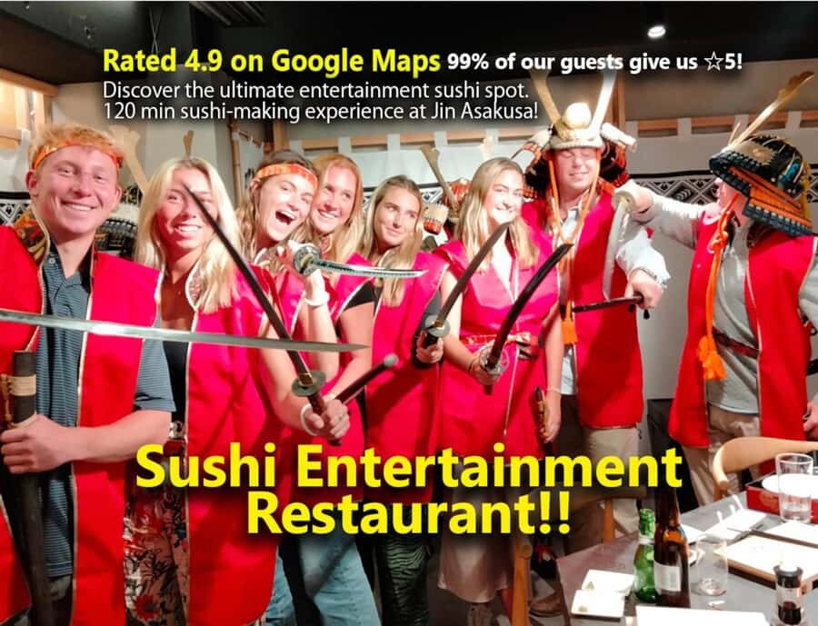 Tokyo : Samurai Sword & Sushi Experience with Chef Live - Key Points