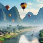 Vang vieng Shared Tour:Longtail boat,Hot Air Balloon,pick-up - The Morning Hot Air Balloon: Soaring Over Vang Vieng