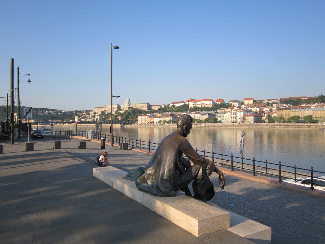 Historic buildings along the Danube riverbank in Budapest