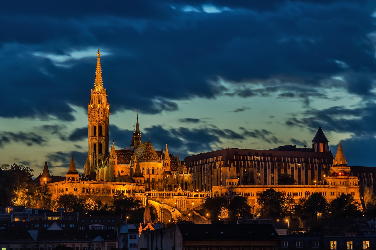 Buda Castle perched on the hill above the Danube River in Budapest