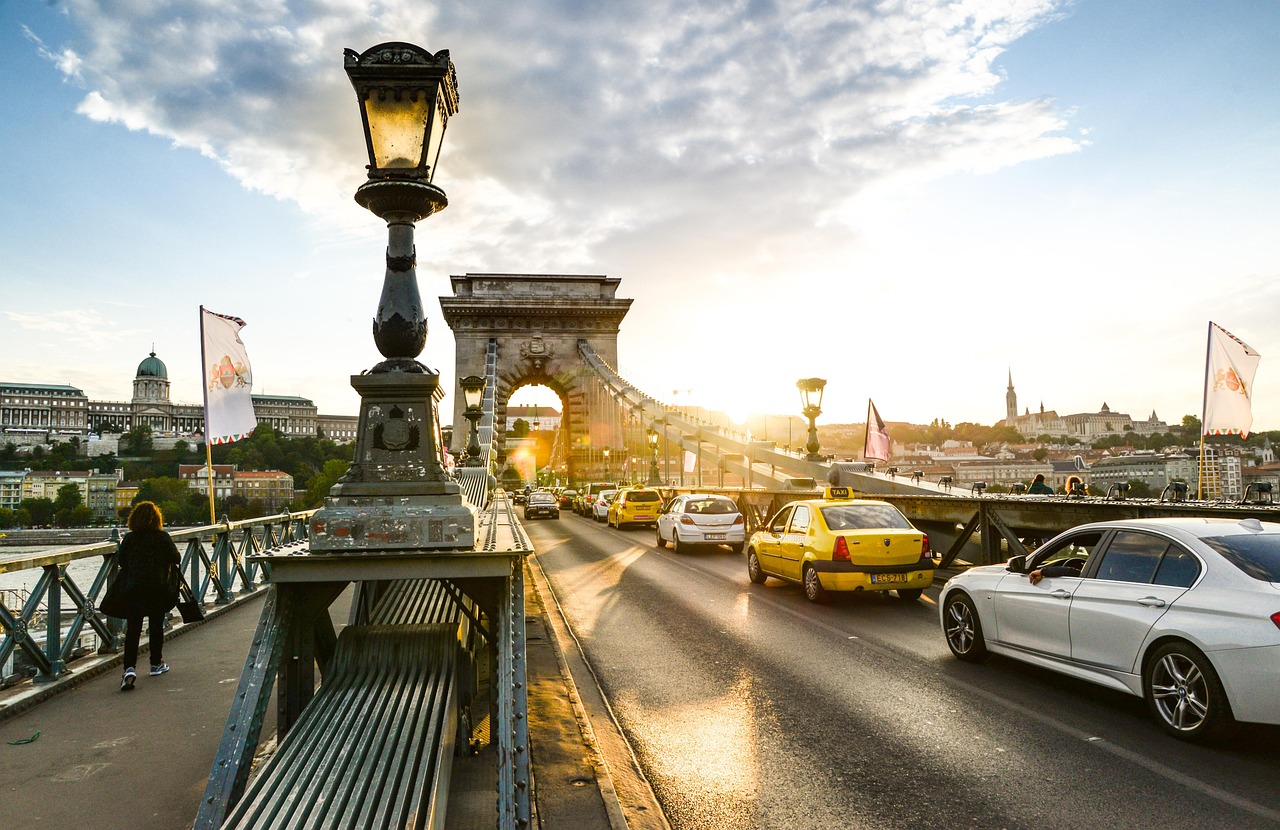Panoramic view of Budapest city from an elevated viewpoint showing the Danube