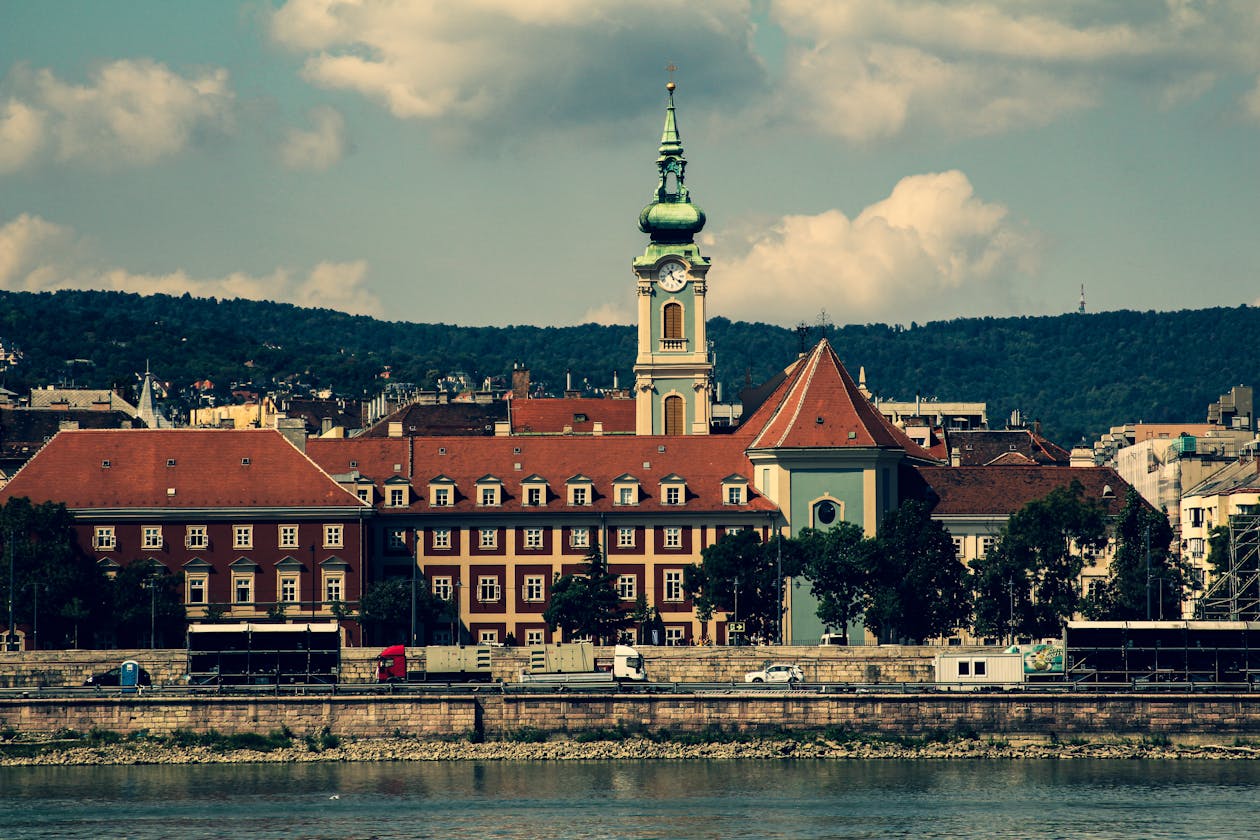 Classic European historic architecture along the Danube River in Budapest