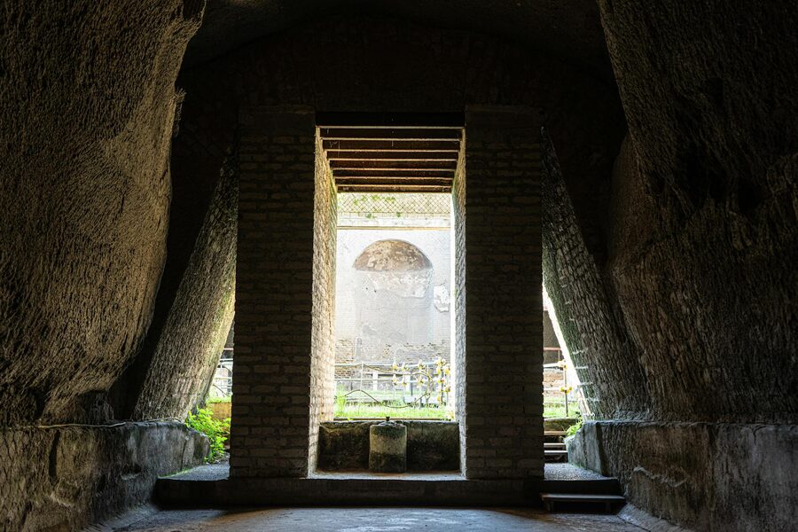Ancient Roman structure in Ercolano Italy