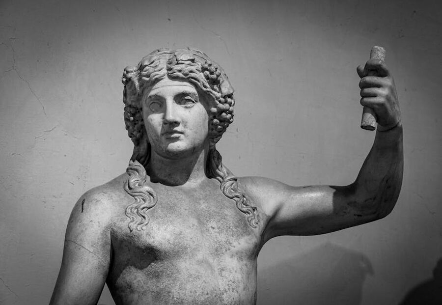 Ancient Roman marble statue of god