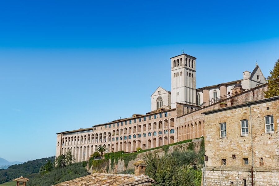 Basilica of Saint Francis Assisi blue skies
