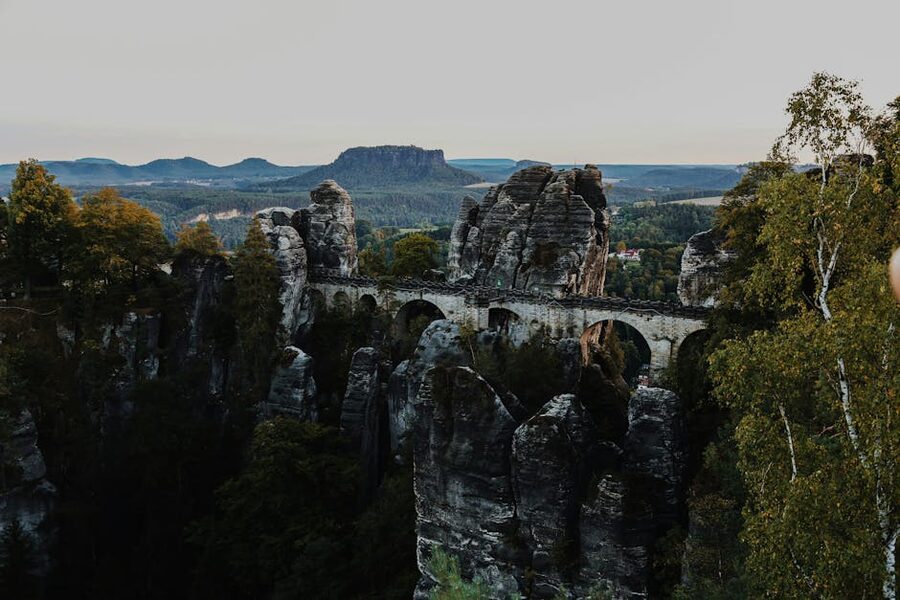 Bastei Bridge in the Elbe Sandstone Mountains