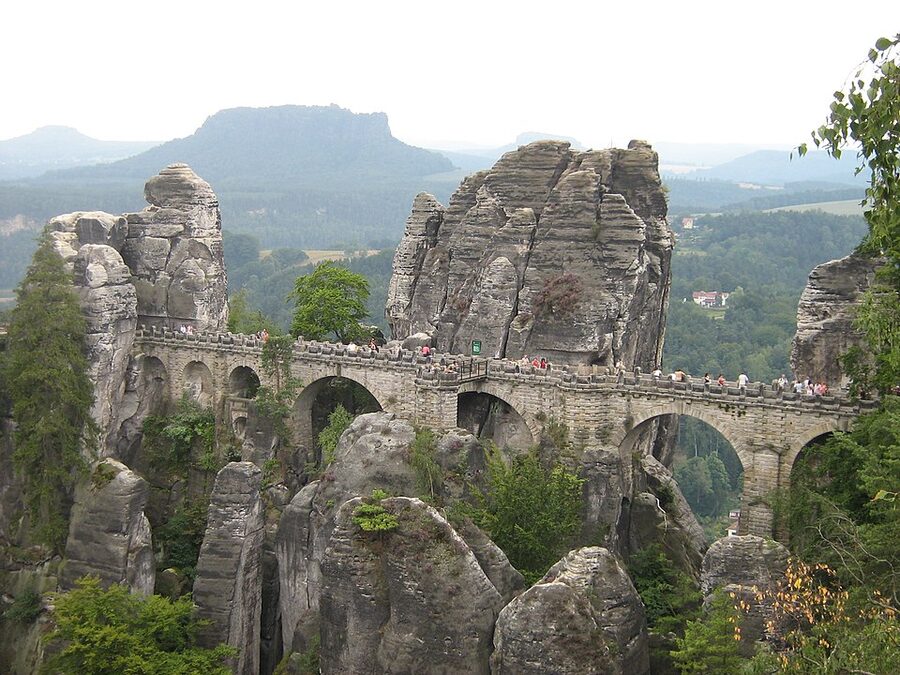 Historic Bastei Bridge in Saxon Switzerland