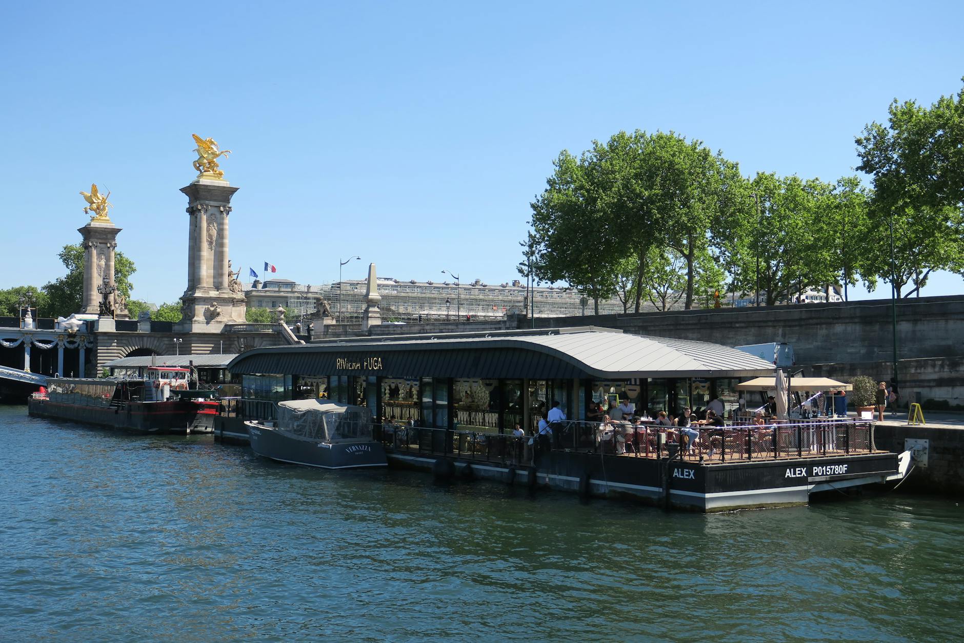 Bateaux Mouches near Pont Alexandre III on the Seine in Paris