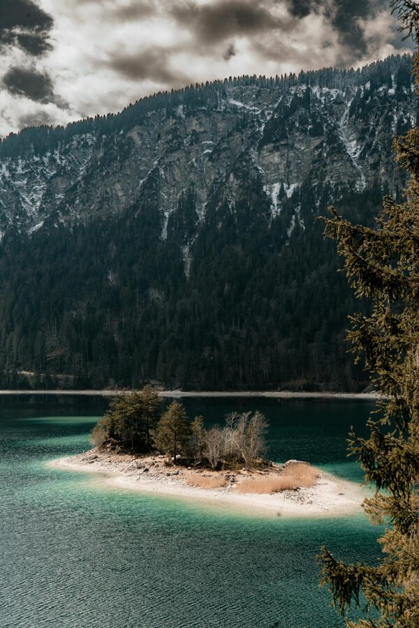 Snow-capped peaks in the Bavarian Alps