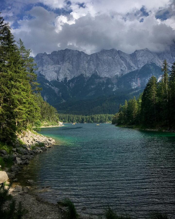 Bavarian Alps valley with village