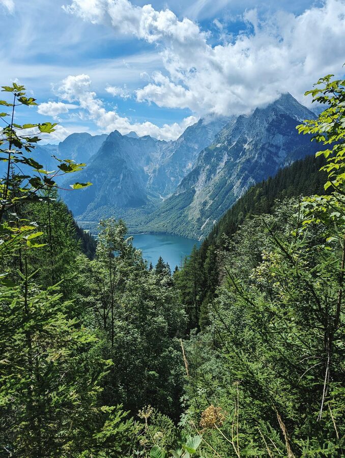 Alpine lake surrounded by mountains in Berchtesgaden