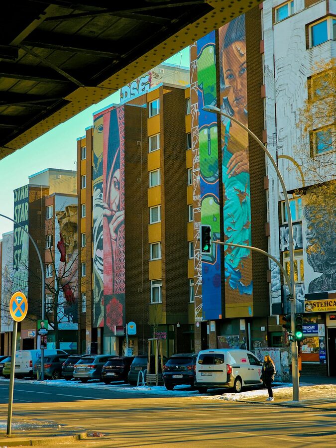 Street art mural on a Berlin building