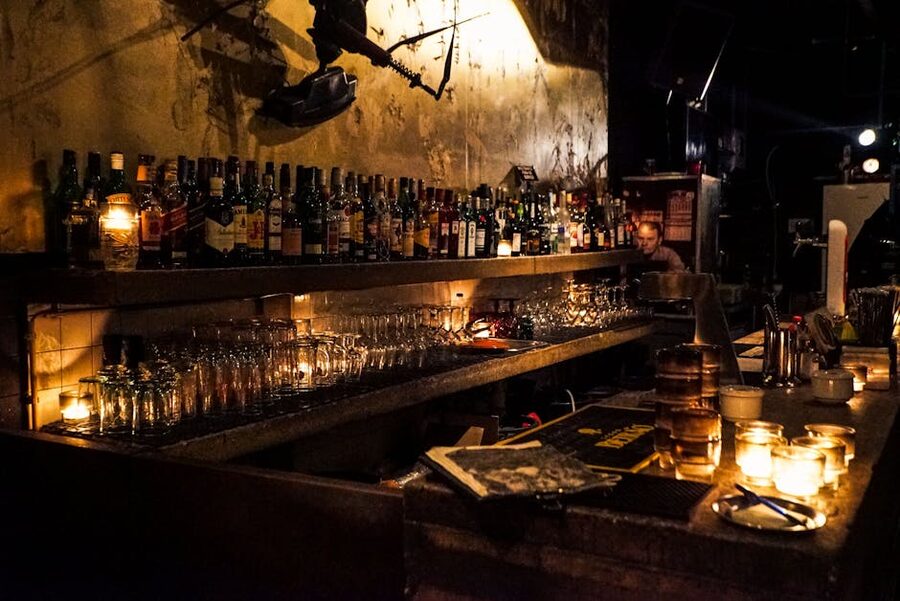 Cozy bar with whiskey bottles Berlin