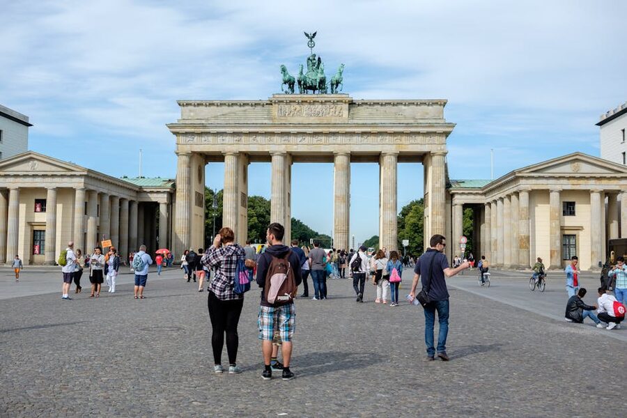 Visitors at Brandenburg Gate Berlin