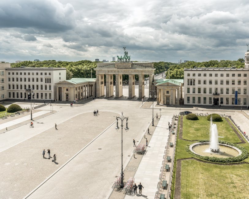 Aerial view Brandenburg Gate Berlin