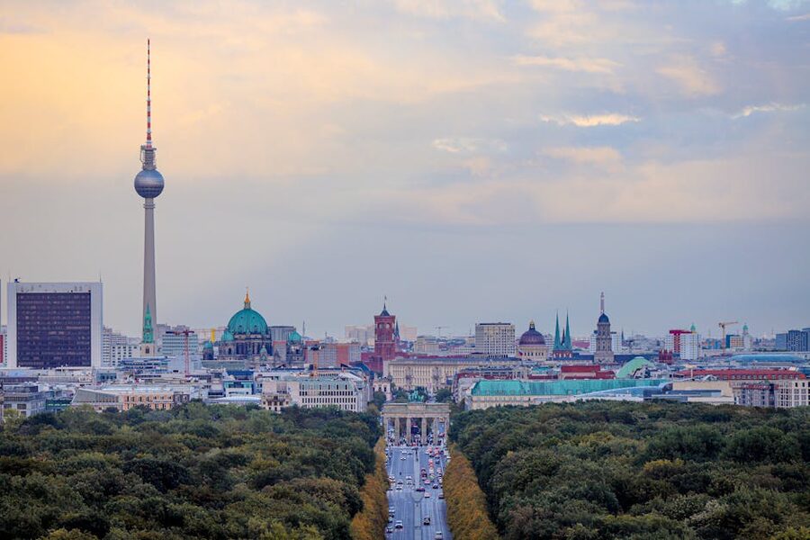Berlin skyline with Fernsehturm TV Tower