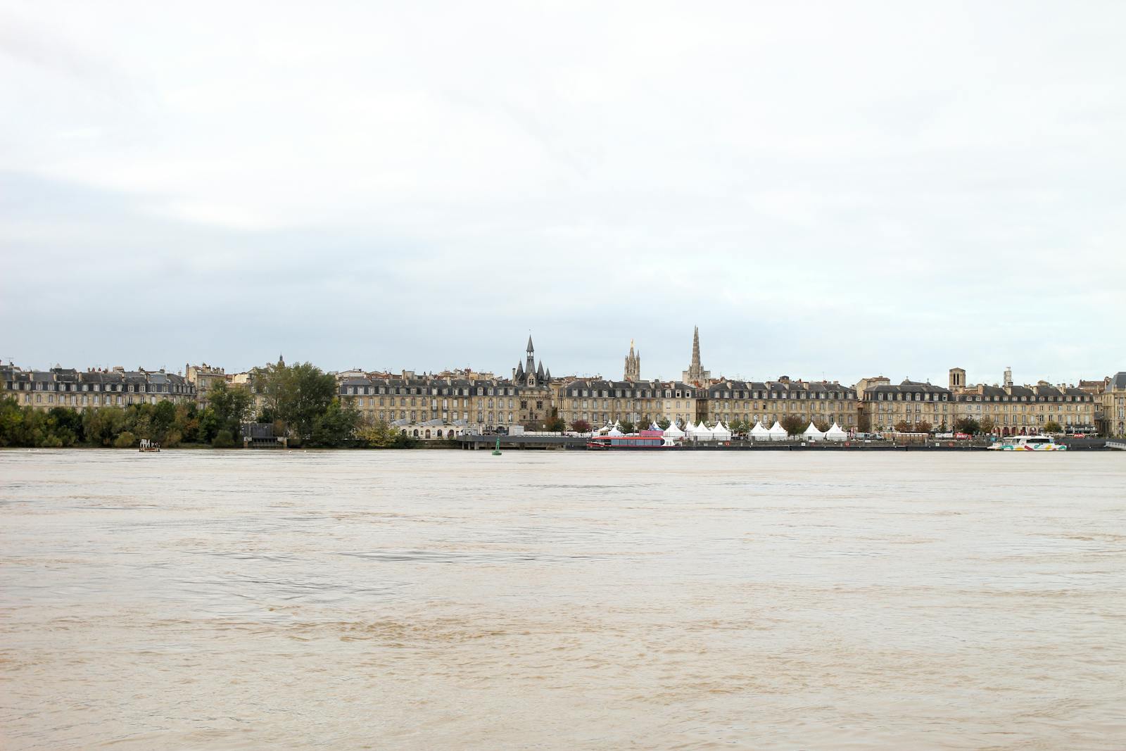 Scenic view of Bordeaux France with historical architecture along the riverbank
