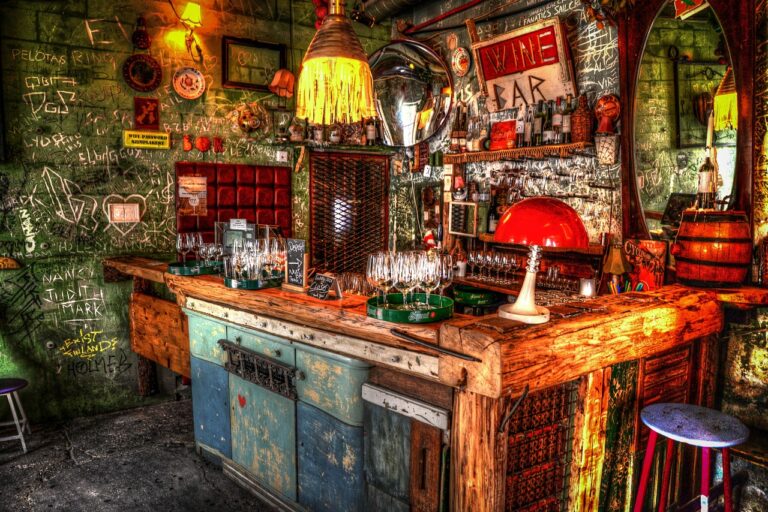 Eclectic interior of a Budapest ruin bar in the Jewish Quarter