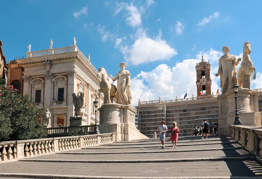 Capitoline Hill historical statues clear sky