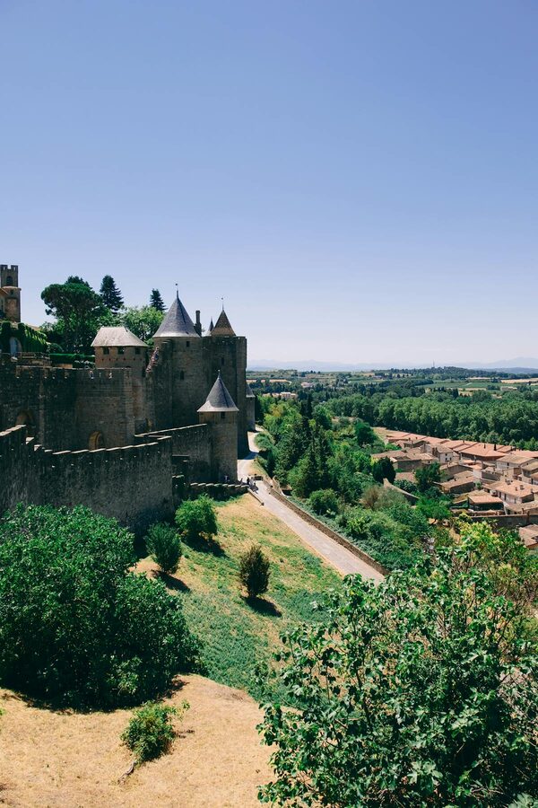 Panoramic view of Carcassonne medieval city