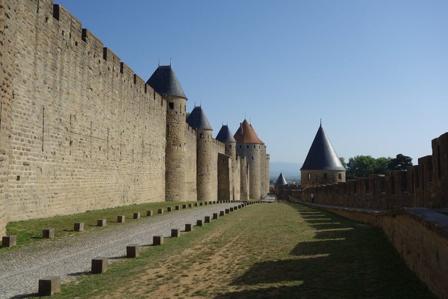Carcassonne fortress towers and fortifications