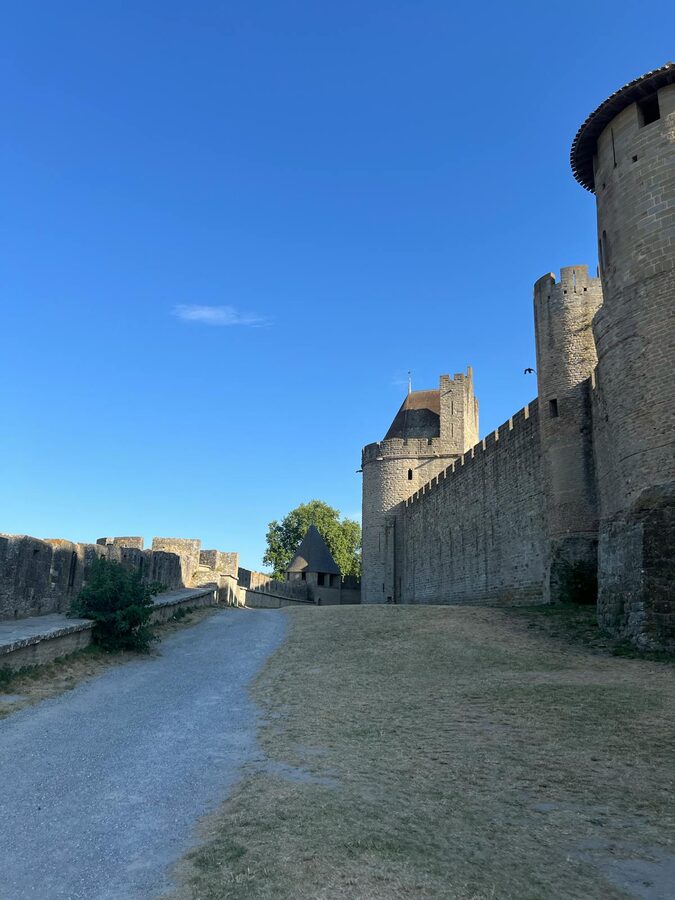 Carcassonne rampart stone walls walkway