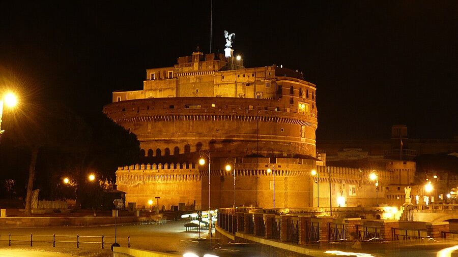 Castel Sant Angelo at night in Rome