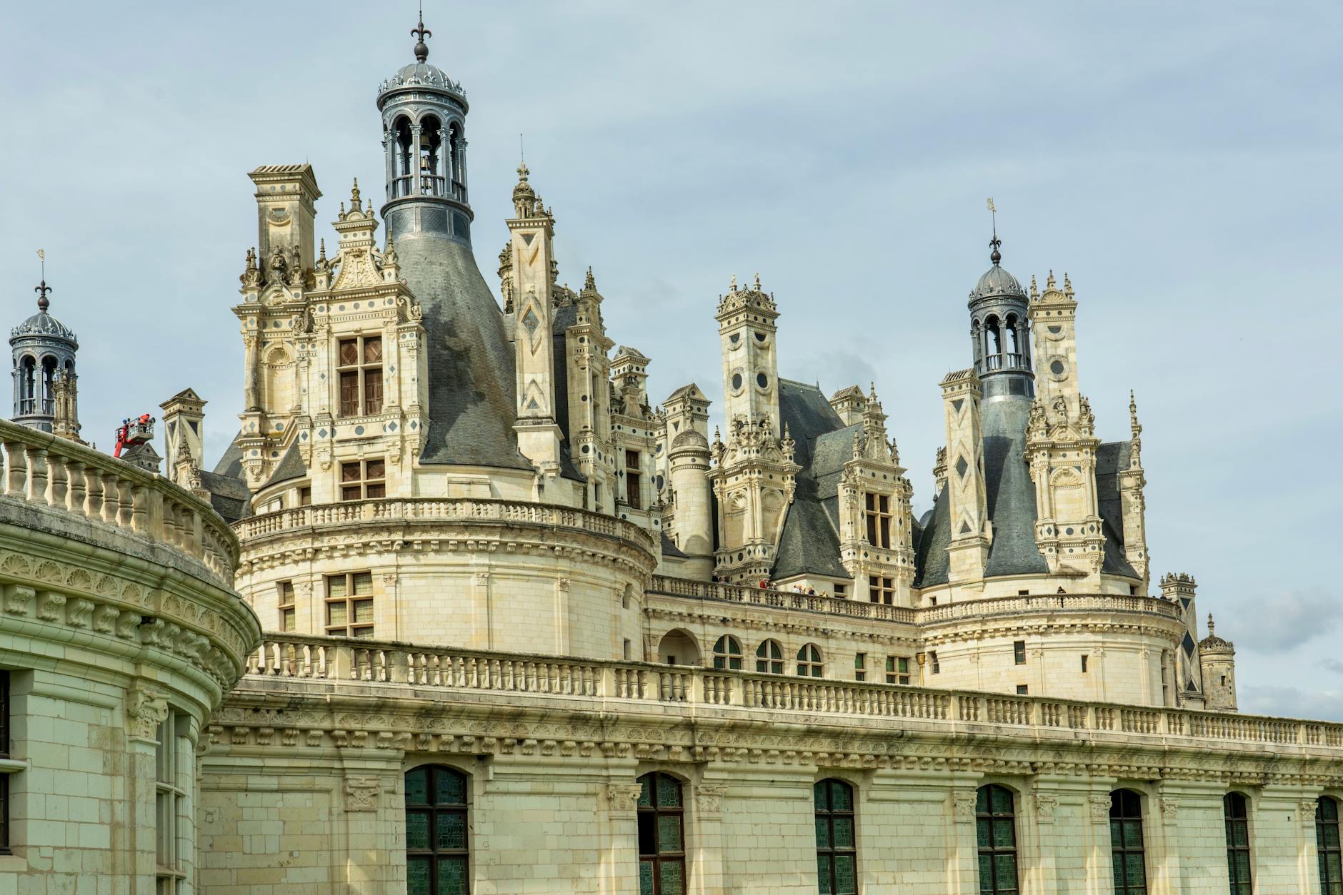 Architectural detail of Château de Chambord Renaissance masterpiece
