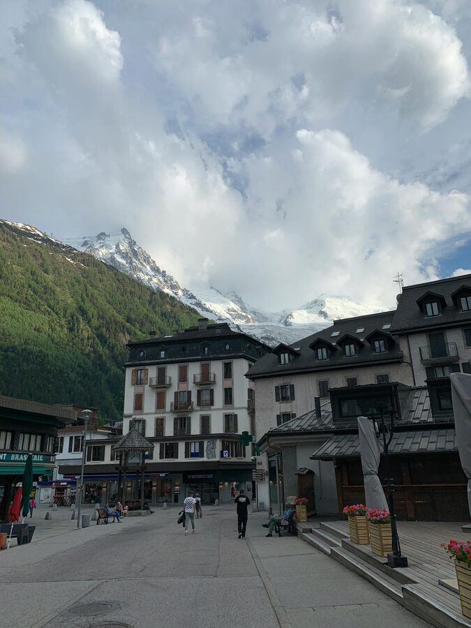Chamonix village with mountain backdrop