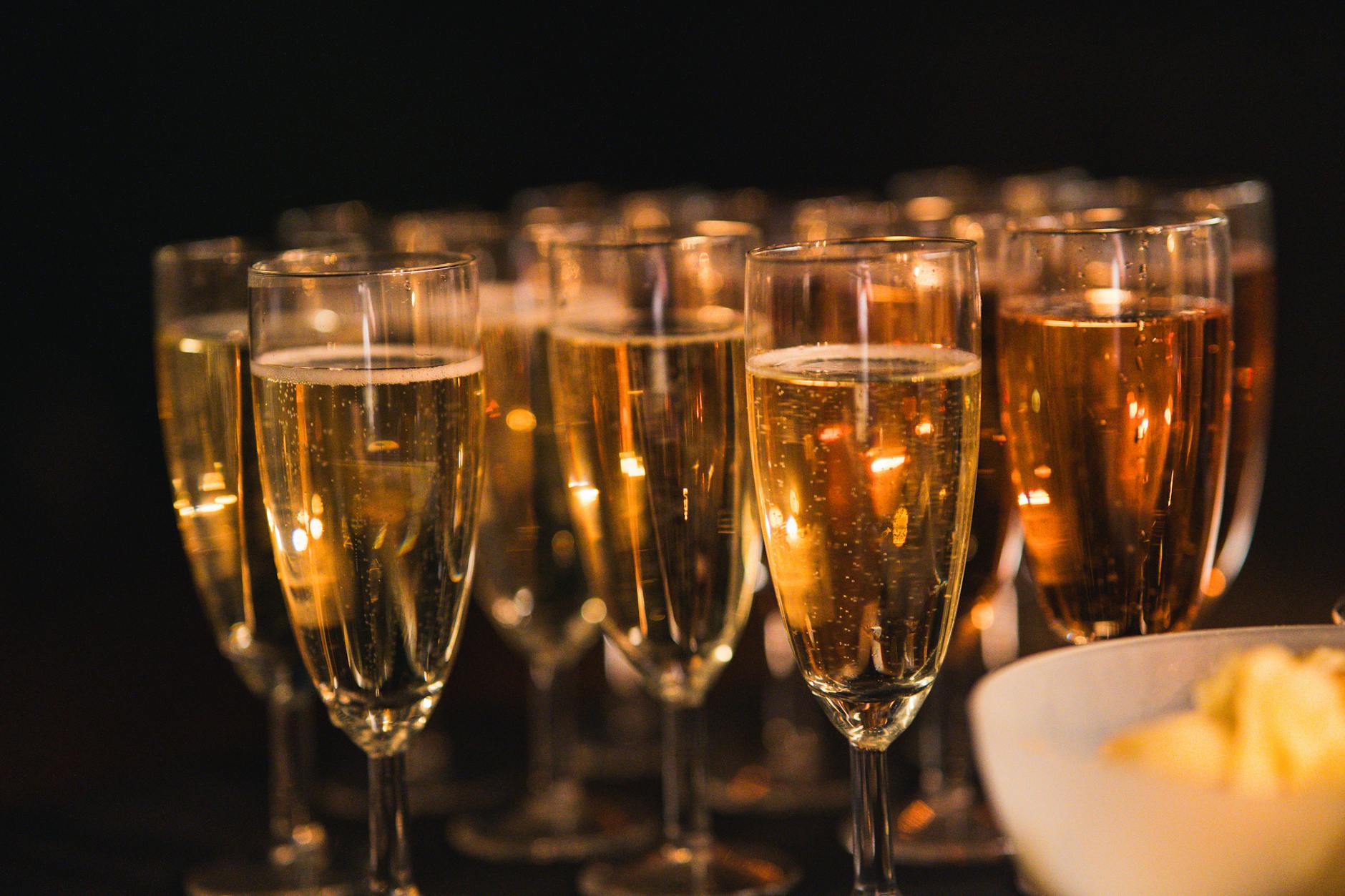 Sparkling champagne glasses ready for a celebration