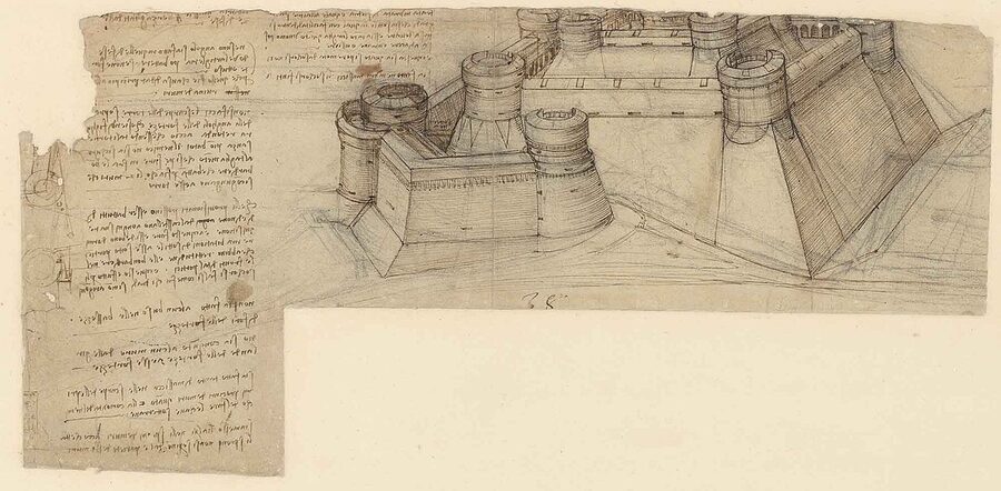 Leonardo Codex Atlanticus invention sketch