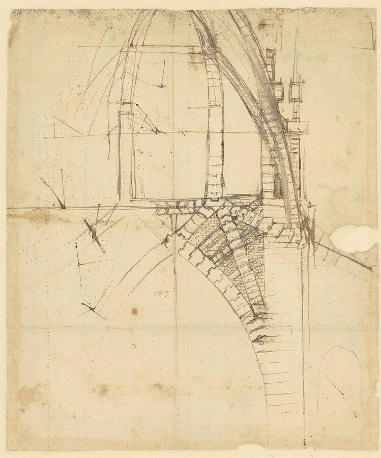 Codex Atlanticus Leonardo machinery sketch