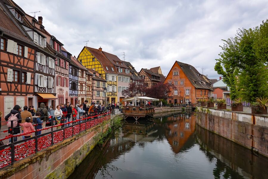 Colmar canal houses reflected in water