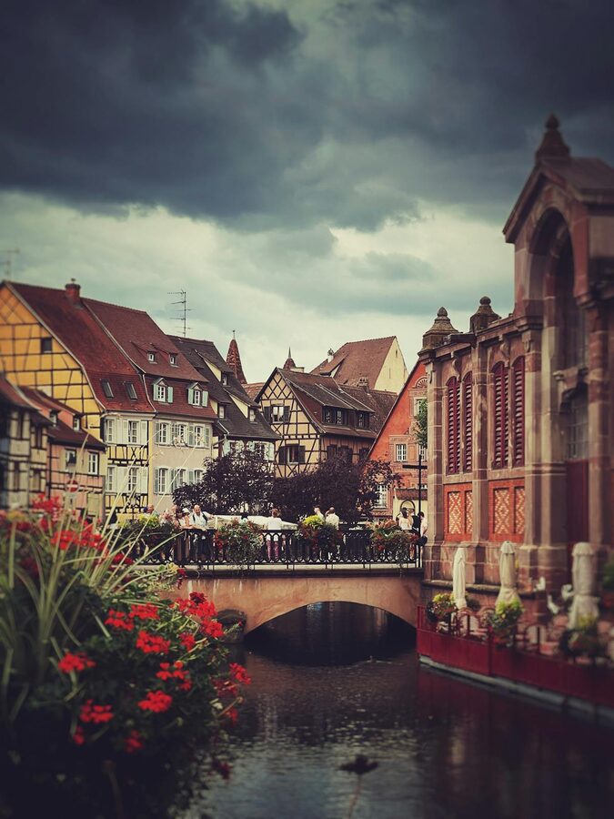Little Venice in Colmar with flowers and canal