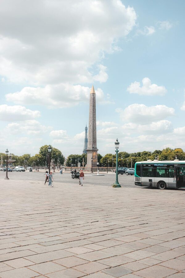 Place de la Concorde with Luxor Obelisk and trees
