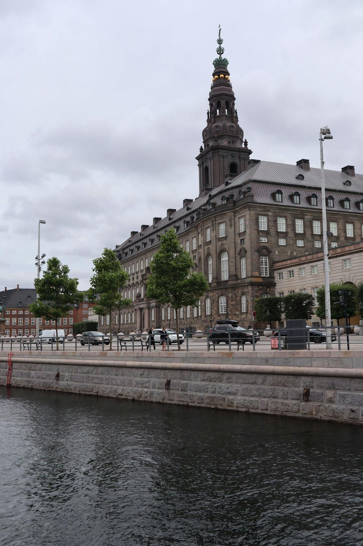 Christiansborg Palace beside the canal in Copenhagen