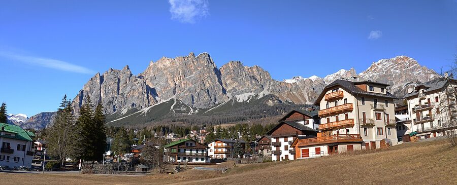 Cortina d'Ampezzo panorama in the Dolomites