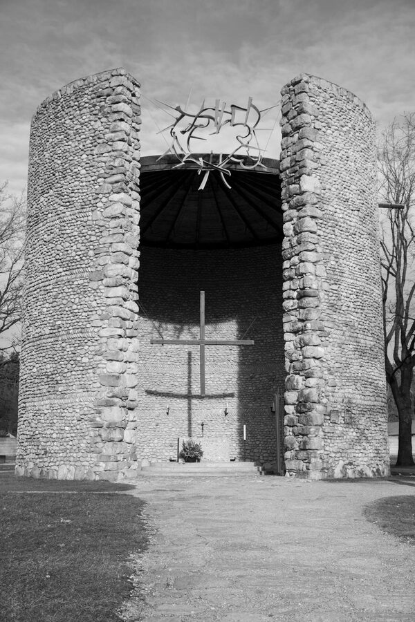 Exhibition space inside Dachau memorial museum