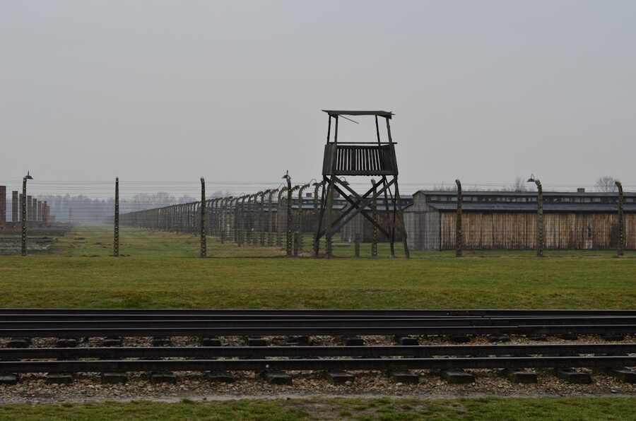 Aerial view of Dachau concentration camp memorial