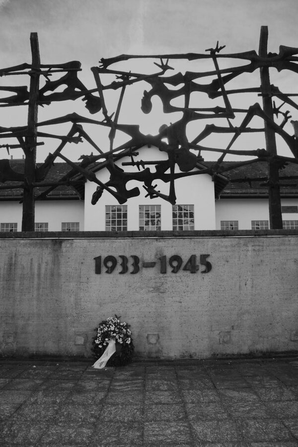 Sculptural memorial at Dachau honoring victims