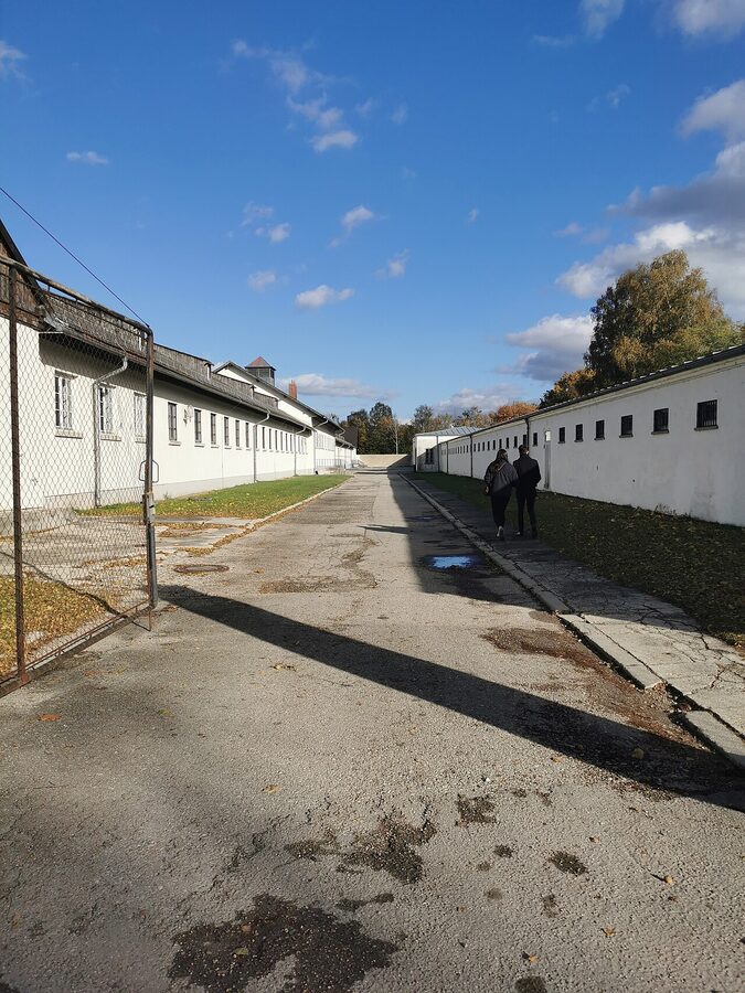 Administration building at Dachau memorial