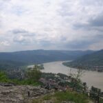 Panoramic aerial view of the Danube Bend in Hungary