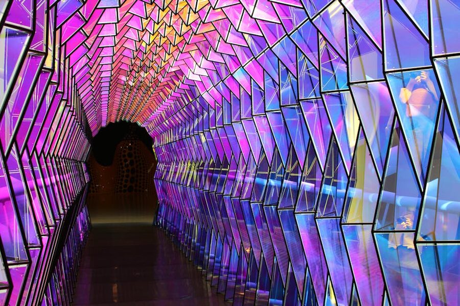 Colorful geometric tunnel reflective